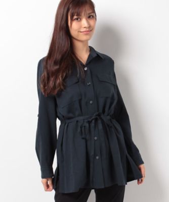 ＜レリアン プラスハウス＞ 大きいサイズ チュニックシャツブラウス ネービーブルー 【三越・伊勢丹/公式】