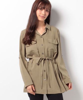 ＜レリアン プラスハウス＞ 大きいサイズ チュニックシャツブラウス チャイロ 【三越・伊勢丹/公式】