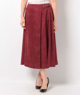 ＜レリアン/Leilian＞ フェイクスエードスカ-ト ワイン 【三越・伊勢丹/公式】