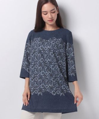 ＜レリアン プラスハウス＞ 大きいサイズ レースデザインブラウス ダルブルー 【三越・伊勢丹/公式】