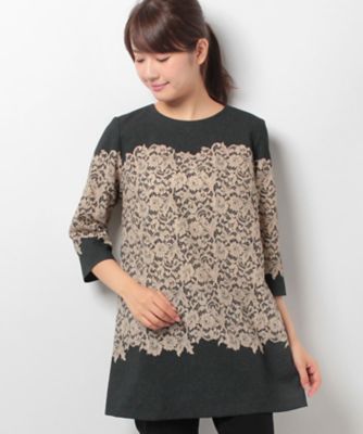 ＜レリアン/Leilian＞ レースデザインブラウス ベージュ 【三越・伊勢丹/公式】