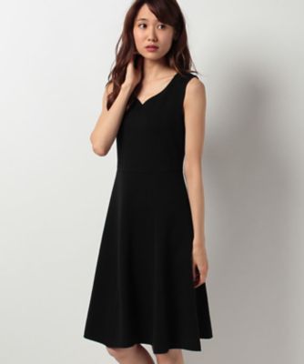 ＜ELISA＞ ダブルジャガードワンピース クロ 【三越・伊勢丹/公式】