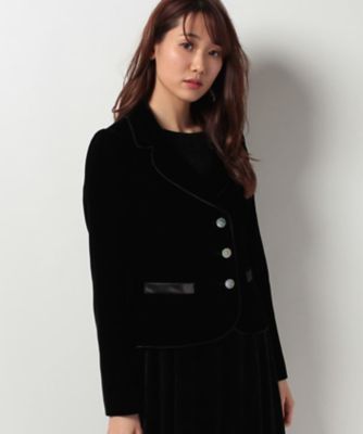 ＜ELISA＞ ソフトレーヨンベルベットジャケット クロ 【三越・伊勢丹/公式】