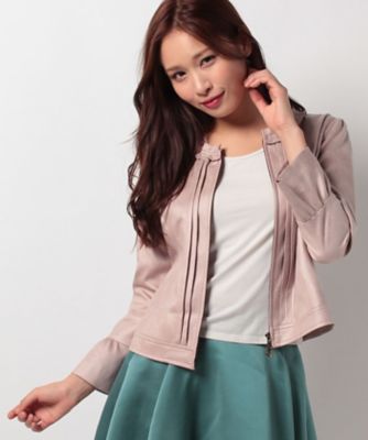 ＜ローズティアラ＞ フレアスリーブレザー調ジャケット ピンク 【三越・伊勢丹/公式】