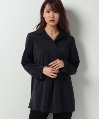 ＜レリアン プラスハウス＞ 大きいサイズ プルオーバーブラウス ネービーブルー 【三越・伊勢丹/公式】