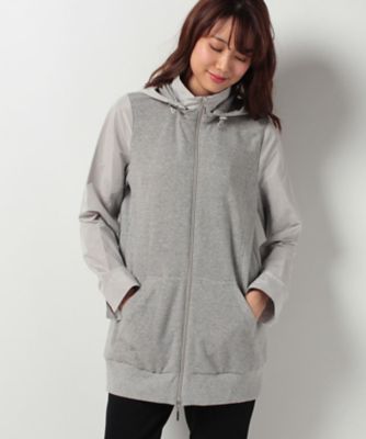 ＜レリアン/Leilian＞ 異素材ミックスフーディー ライトグレー 【三越・伊勢丹/公式】
