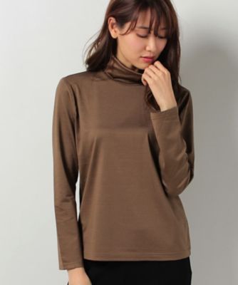 ＜レリアン/Leilian＞ シルクハイネックトップス チャイロ 【三越・伊勢丹/公式】