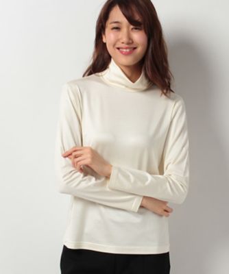 ＜レリアン/Leilian＞ シルクハイネックトップス アイボリー 【三越・伊勢丹/公式】