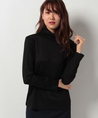 ＜レリアン/Leilian＞ シルクハイネックトップス クロ 【三越・伊勢丹/公式】