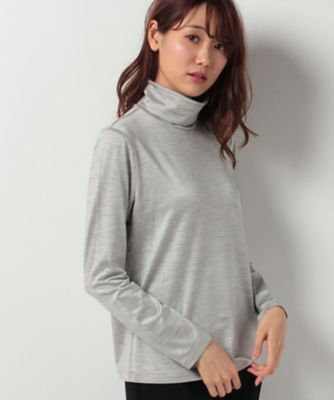 ＜レリアン/Leilian＞ シルクハイネックトップス ライトグレー 【三越・伊勢丹/公式】