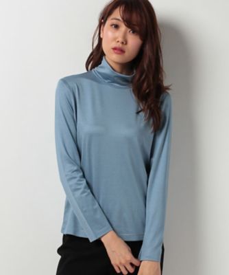 ＜レリアン プラスハウス＞ 大きいサイズ ハイネックカットソー サックス 【三越・伊勢丹/公式】