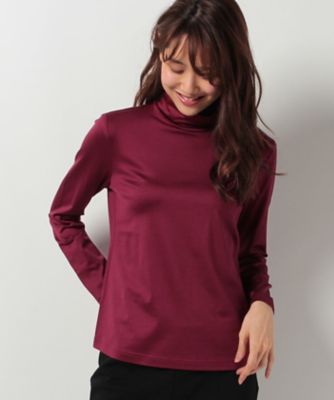 ＜レリアン プラスハウス＞ 大きいサイズ ハイネックカットソー ワイン 【三越・伊勢丹/公式】