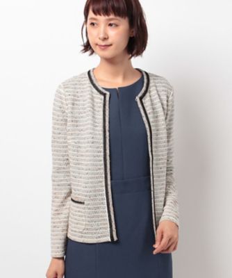 ＜レリアン プラスハウス＞ 大きいサイズ ノーカラージャケット ベージュ 【三越・伊勢丹/公式】