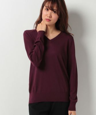 ＜レリアン プラスハウス＞ 大きいサイズ ハイゲージニット ワイン 【三越・伊勢丹/公式】