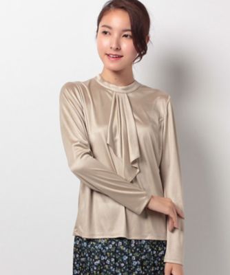 ＜レリアン プラスハウス＞ 大きいサイズ スタンドネックカットソー ベージュ 【三越・伊勢丹/公式】