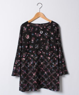 ＜レリアン プラスハウス＞ 大きいサイズ フラワープリントブラウス クロ 【三越・伊勢丹/公式】