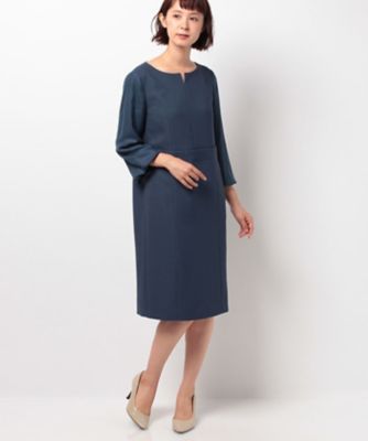 ＜レリアン プラスハウス＞ 大きいサイズ ワンピ-ス ダルブルー 【三越・伊勢丹/公式】