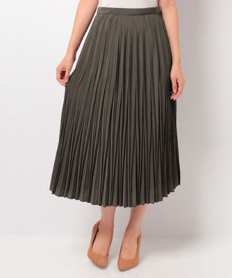 ＜レリアン プラスハウス＞ 大きいサイズ プリ-ツスカ-ト ミドリ 【三越・伊勢丹/公式】