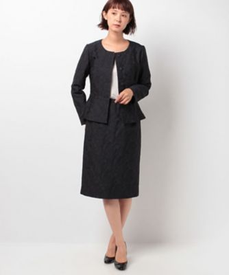 ＜レリアン/Leilian＞ ノーカラージャケットxタイトスカートセット ネービーブルー 【三越・伊勢丹/公式】