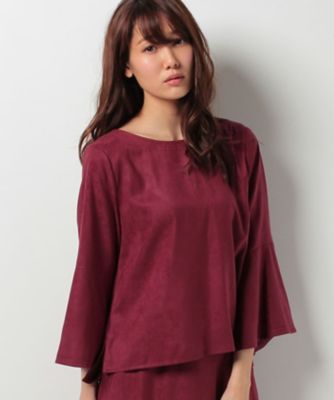 ＜CARA O CRUZ＞ 【セットアップ対応商品】スエード調プルオーバー アカ 【三越・伊勢丹/公式】