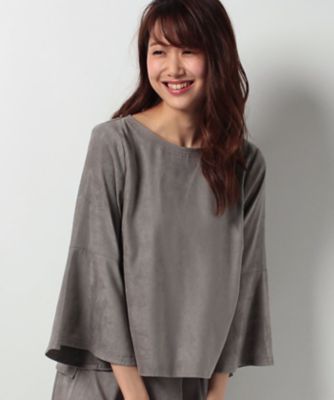 ＜CARA O CRUZ＞ 【セットアップ対応商品】スエード調プルオーバー ライトグレー 【三越・伊勢丹/公式】