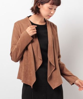 ＜CARA O CRUZ＞ 【セットアップ対応】スエード調ドレープジャケット チャイロ 【三越・伊勢丹/公式】