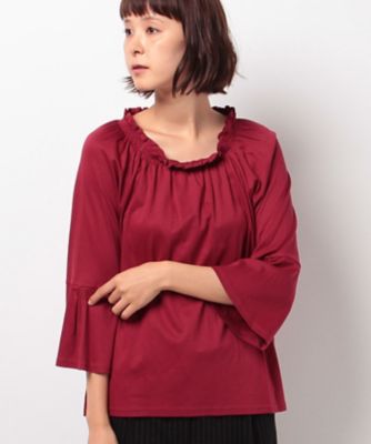 ＜CARA O CRUZ＞ スモッキングカットソー アカ 【三越・伊勢丹/公式】