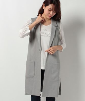 ＜CARA O CRUZ＞ ロングジレ ライトグレー 【三越・伊勢丹/公式】