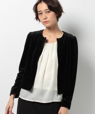 ＜ELISA＞ ブライトベロアジャケット クロ 【三越・伊勢丹/公式】