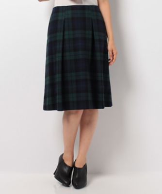 ＜OLD ENGLAND＞ スーパー100Sミルドチェックフレアースカート カーキ 【三越・伊勢丹/公式】