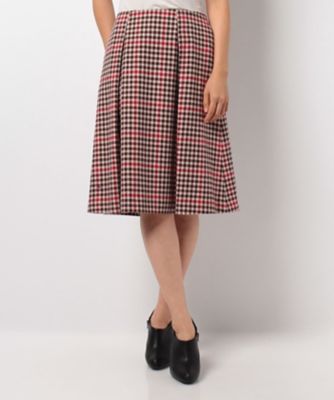 ＜OLD ENGLAND＞ スーパー100Sミルドチェックフレアースカート ベージュ 【三越・伊勢丹/公式】