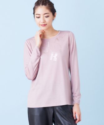 ＜レリアン/Leilian＞ 【BALMAIN】スパンコールロゴカットソー ピンク 【三越・伊勢丹/公式】