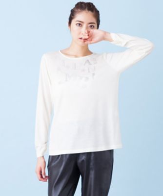 ＜レリアン/Leilian＞ 【BALMAIN】スパンコールロゴカットソー アイボリー 【三越・伊勢丹/公式】