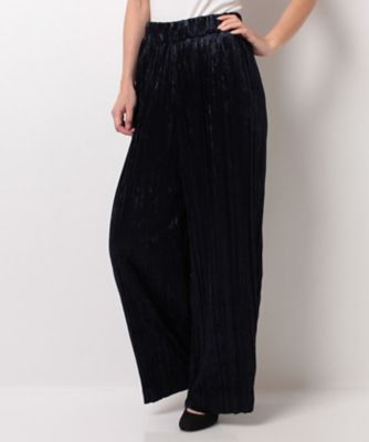 ＜レリアン/Leilian＞ クラッシュベロアパンツ ネービーブルー 【三越・伊勢丹/公式】