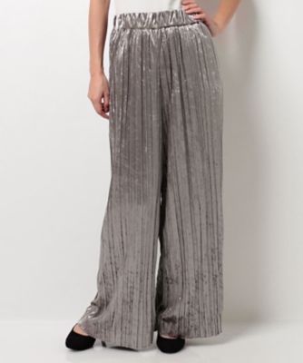 ＜レリアン/Leilian＞ クラッシュベロアパンツ ライトグレー 【三越・伊勢丹/公式】