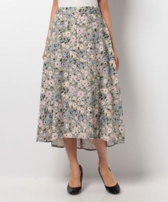 ＜レリアン/Leilian＞ イレヘムフラワースカート チャイロ 【三越・伊勢丹/公式】