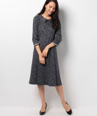 ＜レリアン/Leilian＞ ペチ付フロントジップワンピース ネービーブルー 【三越・伊勢丹/公式】