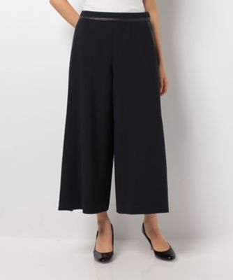 ＜レリアン プラスハウス＞ 大きいサイズ パイピングワイドパンツ ネービーブルー 【三越・伊勢丹/公式】