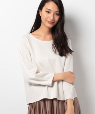 ＜レリアン/Leilian＞ バックタック七分袖カットソー ベージュ 【三越・伊勢丹/公式】