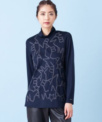 ＜レリアン プラスハウス＞ 大きいサイズ 【BALMAIN】ロゴ刺繍カットソー ネービーブルー 【三越・伊勢丹/公式】