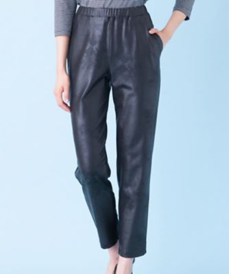 ＜レリアン/Leilian＞ フェイクレザーパンツ クロ 【三越・伊勢丹/公式】