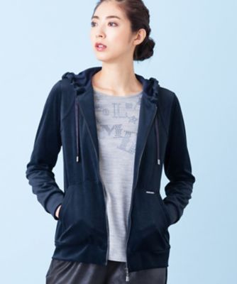 ＜レリアン プラスハウス＞ 大きいサイズ 【BALMAIN】ベロアジップパーカ ネービーブルー 【三越・伊勢丹/公式】