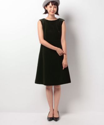 ＜OLD ENGLAND＞ コットンベルベットワンピース グリーン 【三越・伊勢丹/公式】