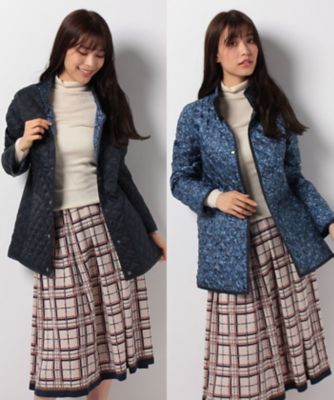 ＜レリアン/Leilian＞ リバーシブルキルディングジャケット ネービーブルー 【三越・伊勢丹/公式】