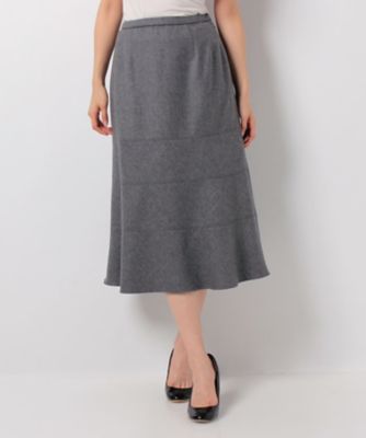 ＜レリアン プラスハウス＞ 大きいサイズ ワンカラーフレアスカート グレー 【三越・伊勢丹/公式】