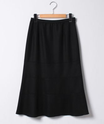 ＜レリアン プラスハウス＞ 大きいサイズ ワンカラーフレアスカート クロ 【三越・伊勢丹/公式】