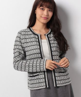 ＜レリアン/Leilian＞ ジャケット風カ-ディガン グレー 【三越・伊勢丹/公式】