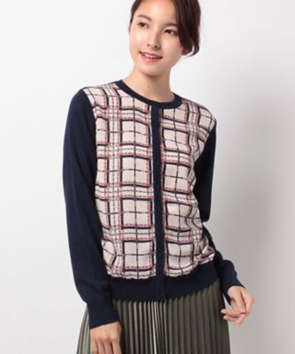 ＜レリアン プラスハウス＞ 大きいサイズ ベルトプリントカーディガン ベージュ 【三越・伊勢丹/公式】