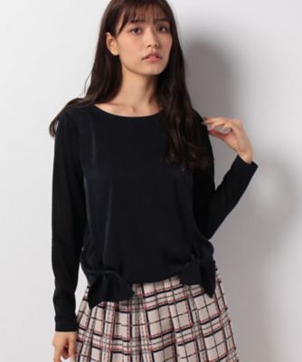 ＜レリアン/Leilian＞ 異素材切替カットソー ネービーブルー 【三越・伊勢丹/公式】