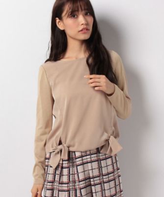 ＜レリアン/Leilian＞ 異素材切替カットソー ベージュ 【三越・伊勢丹/公式】